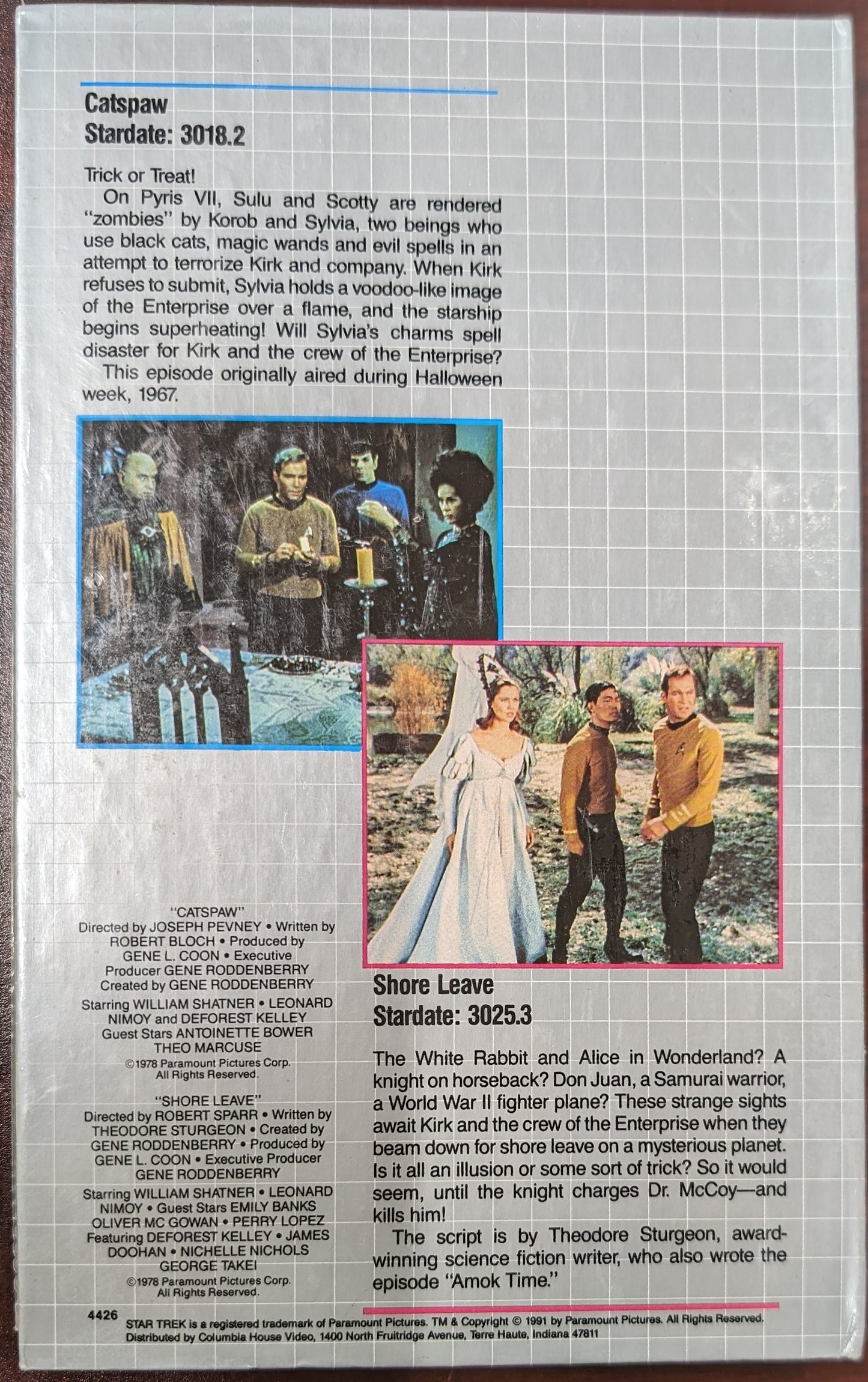 1991 Columbia House Star Trek VHS Catspaw / Shore Leave