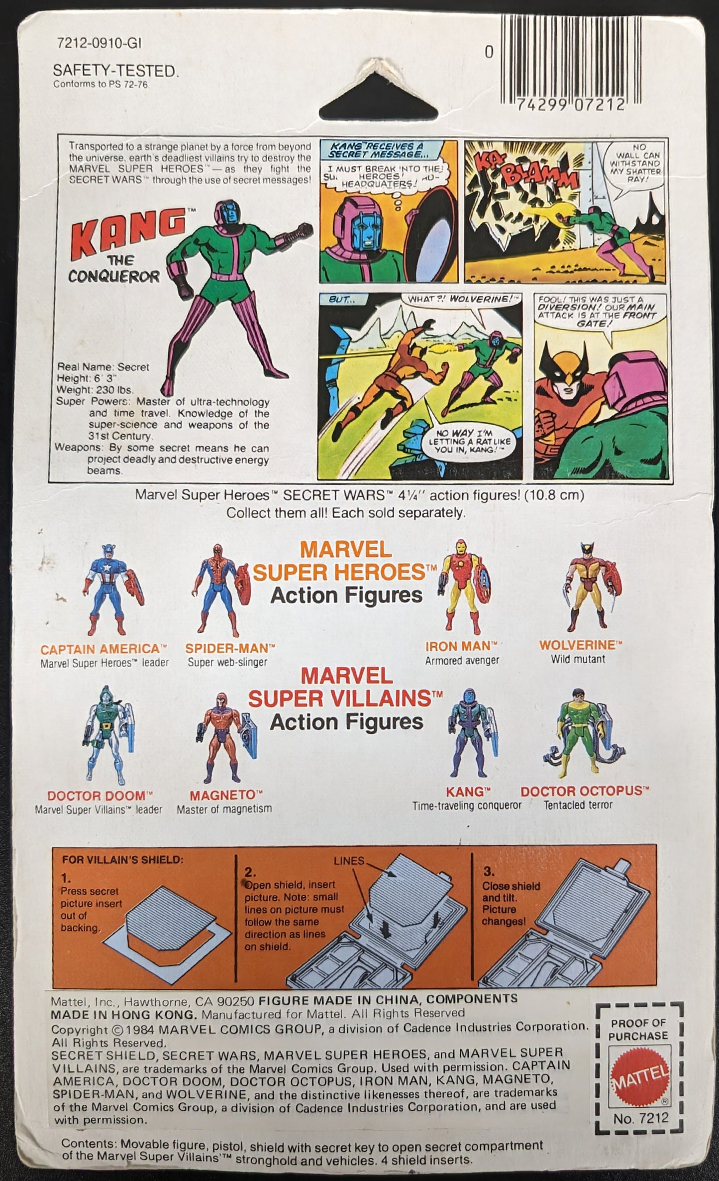 1984 Mattel Marvel Super Heroes Secret Wars Kang Action Figure