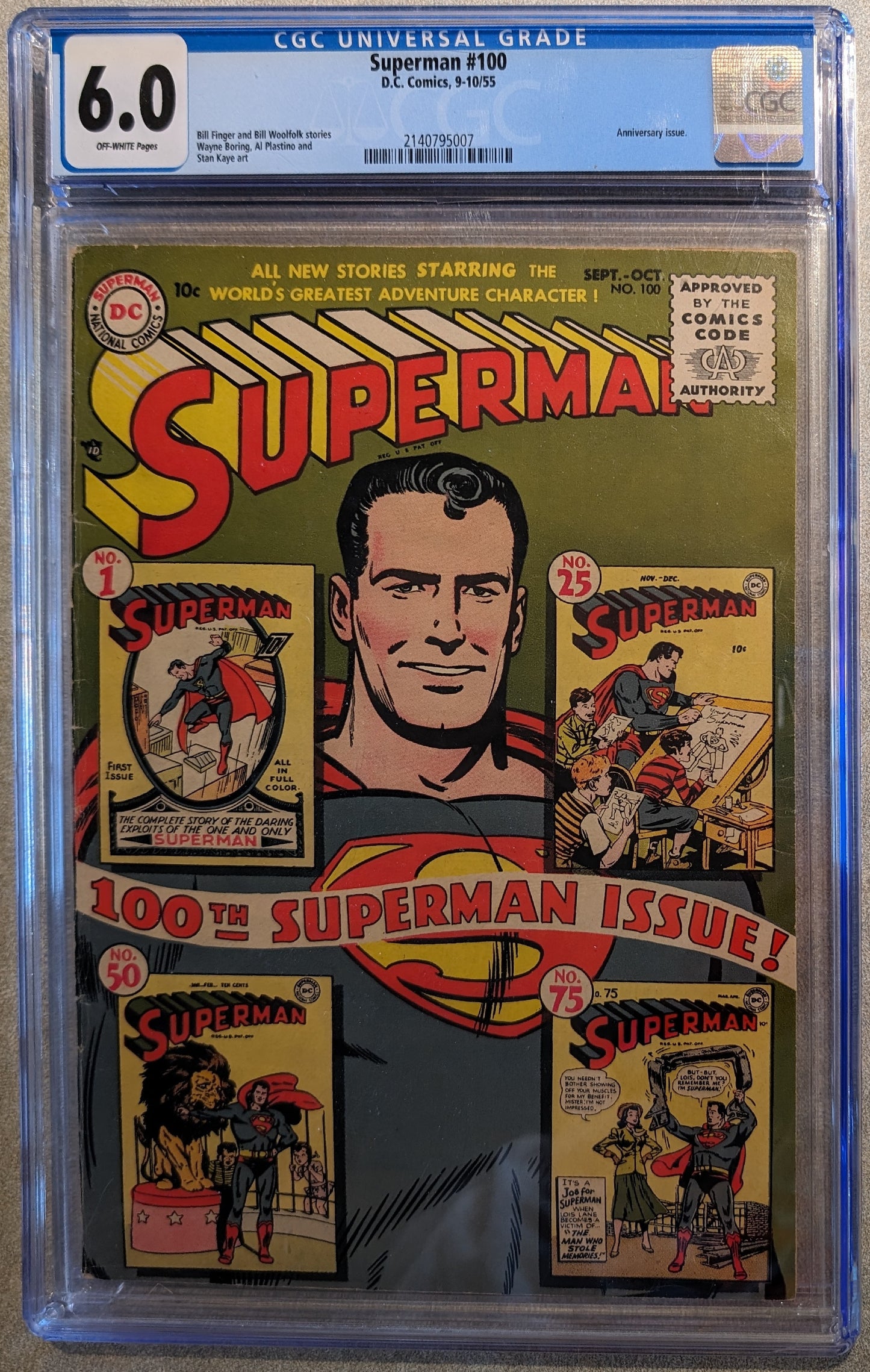 Superman (1st Series) #100 Graded CGC 6.0 1955 Anniversary Issue