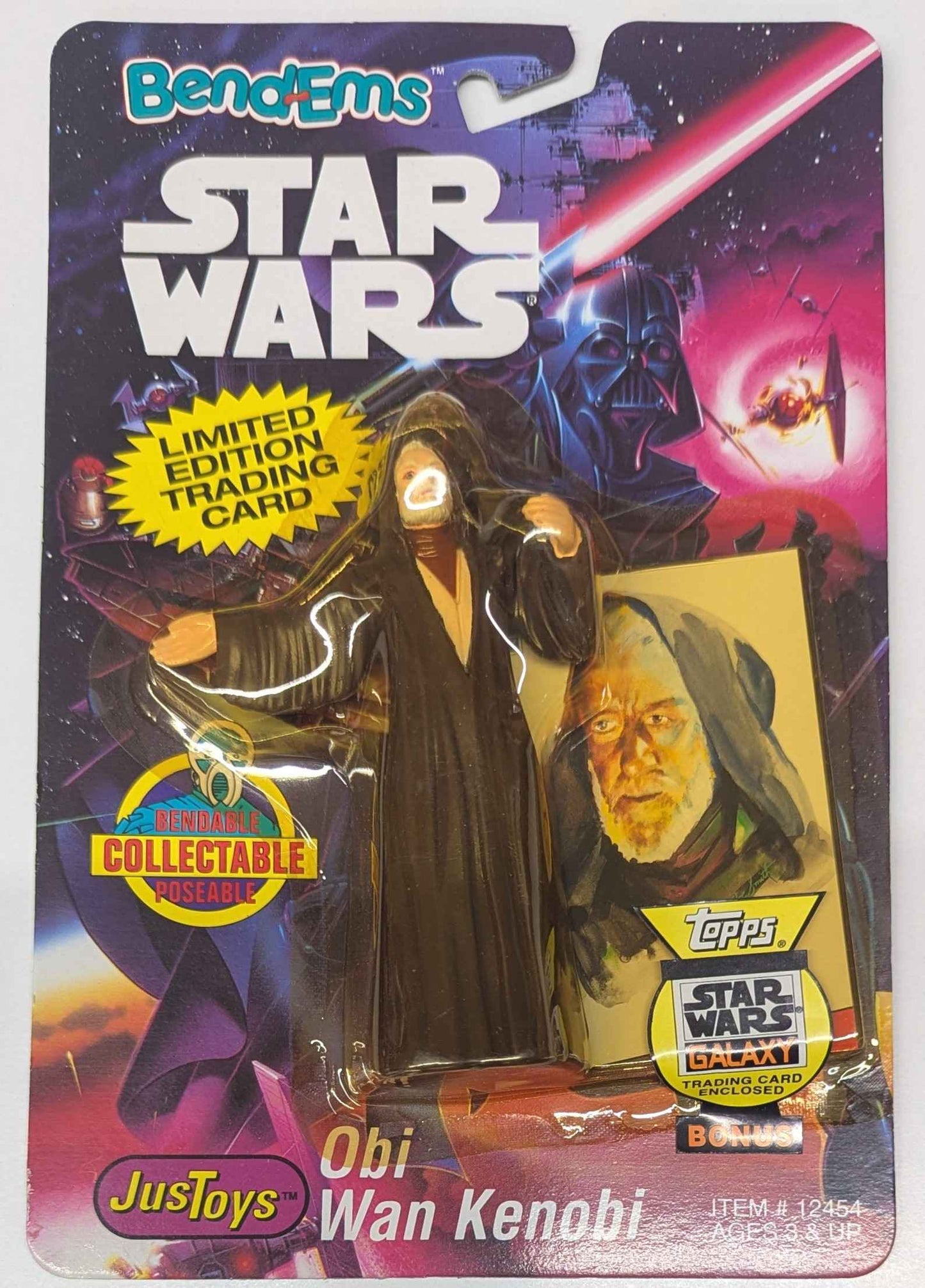 Bend-Ems Star Wars Action Figure w/ Topps Star Wars Galaxy Trading Card - Obi Wan Kenobi
