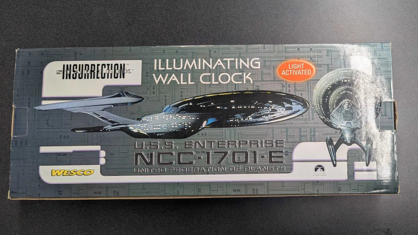 1998 Wesco Star Trek Insurrection Enterprise NCC-1701 Illuminating Wall Clock (Used)