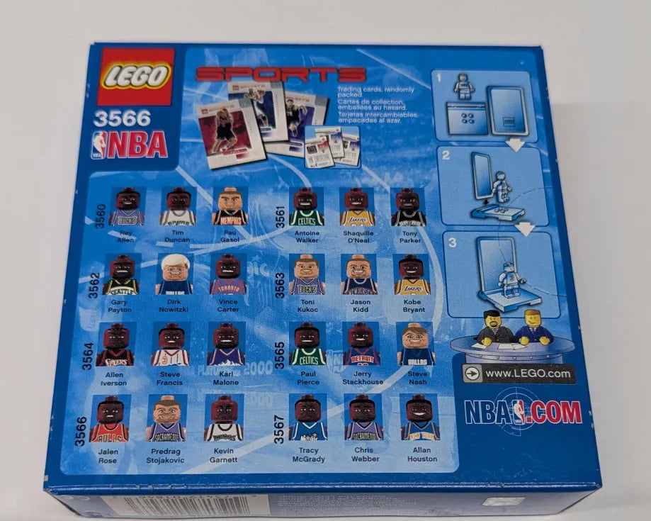 2003 Lego NBA Collectors Minifigure Set 3566: Jalen Rose, Kevin Garnett, Predrag Stojakovic