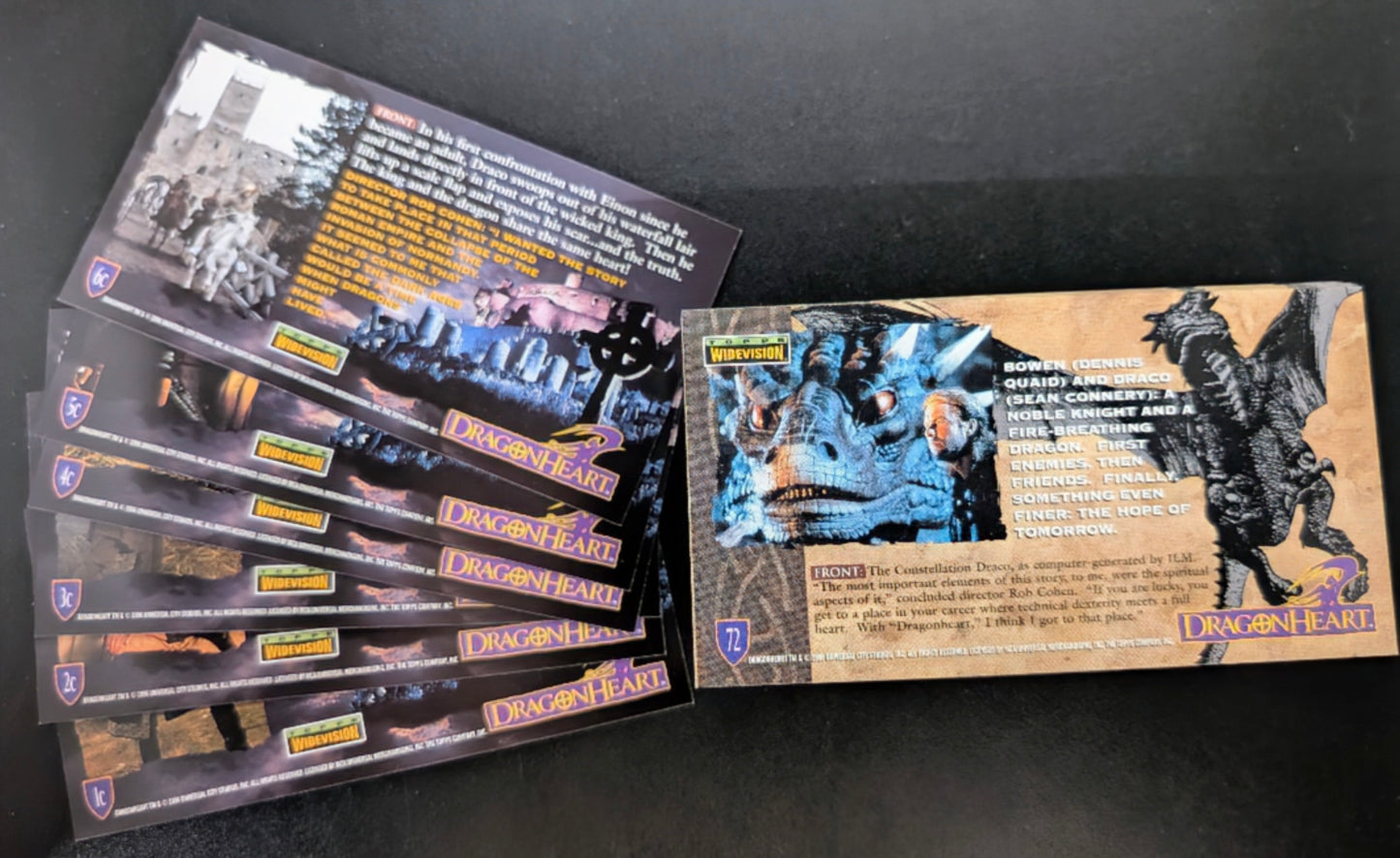 Topps 1996 Dragonheart Widevision Complete 72 Card + 6 Foil Chase Set