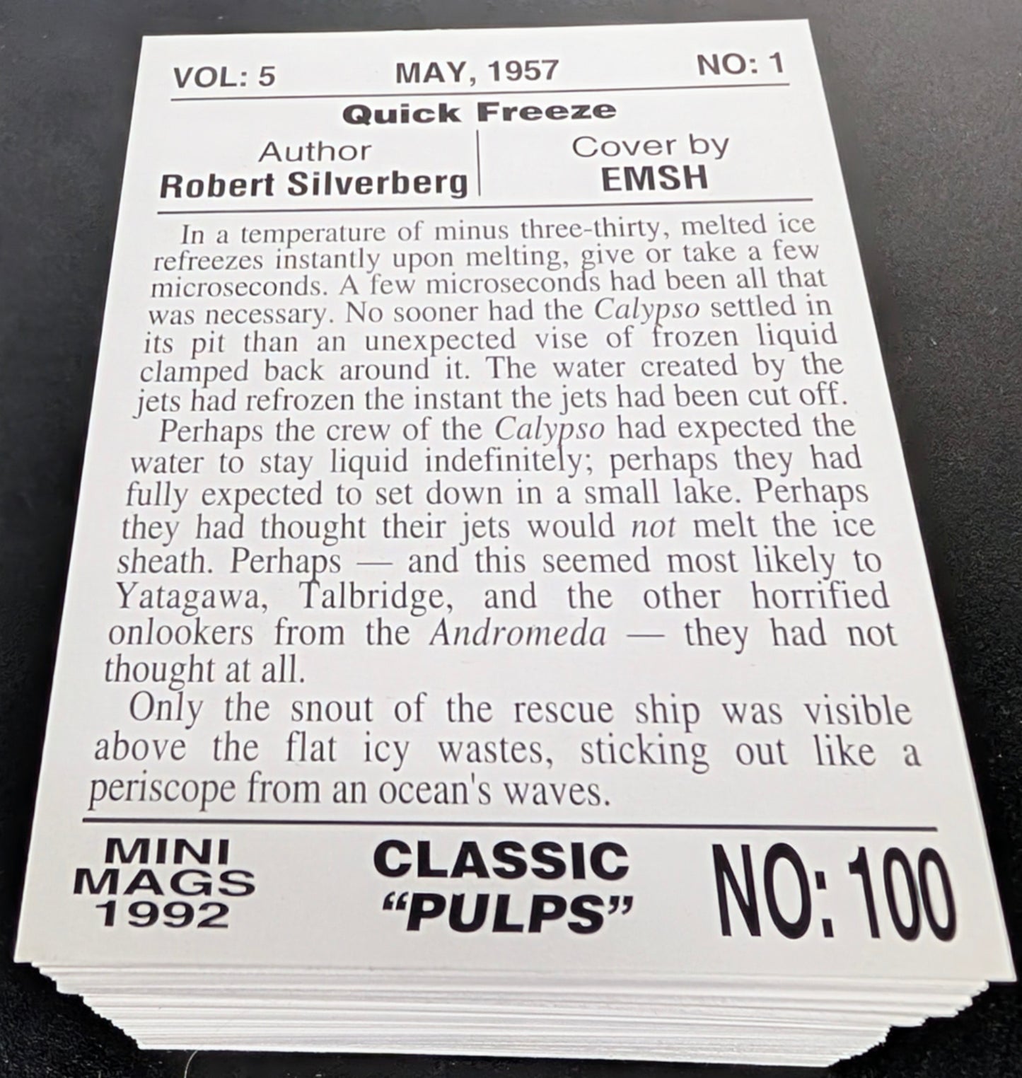 1992 Sperry Mini Mags Classic Pulps 100 Trading Cards Set