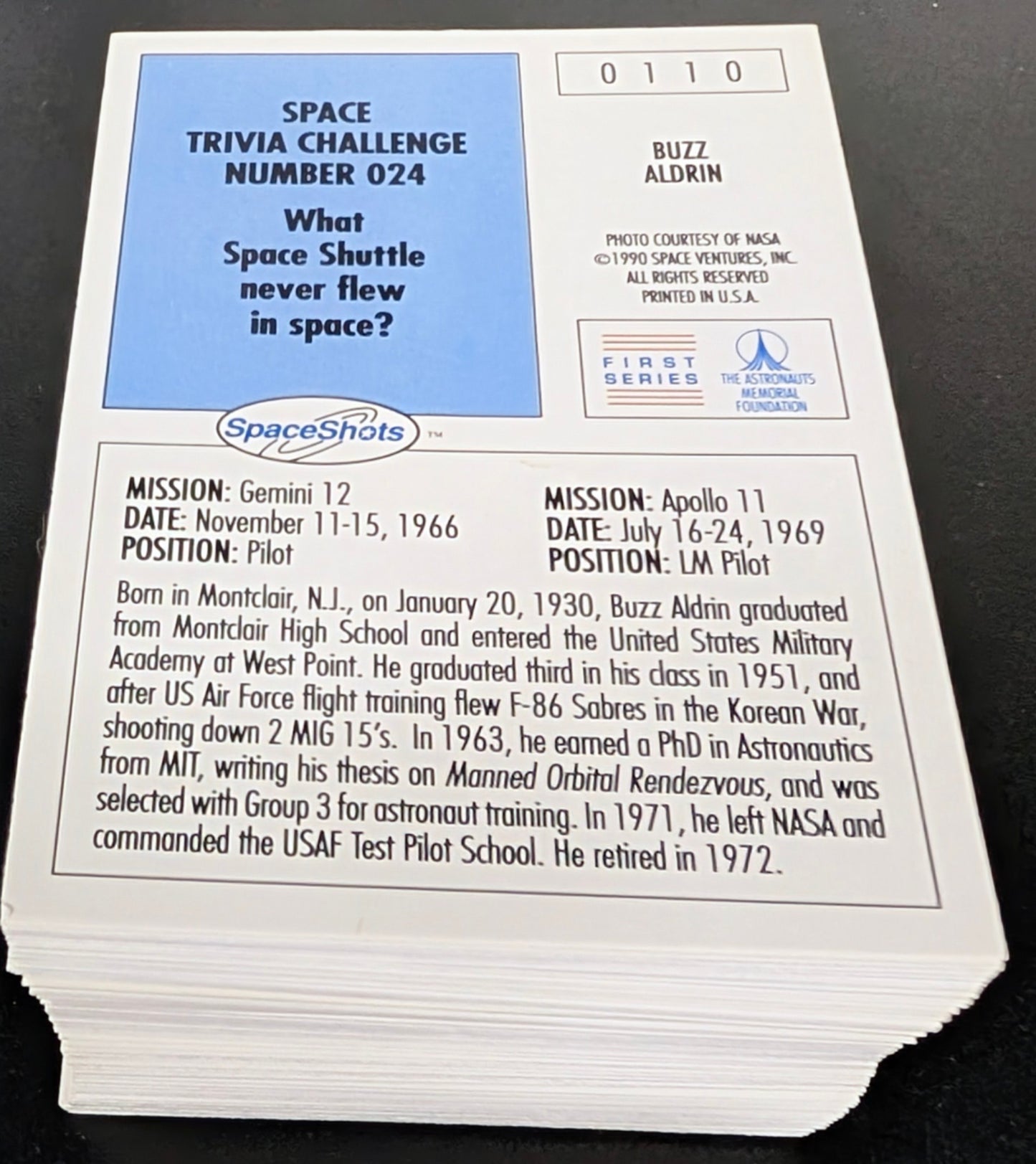 1991 Space Shots Series 1 Complete 110 Card Set