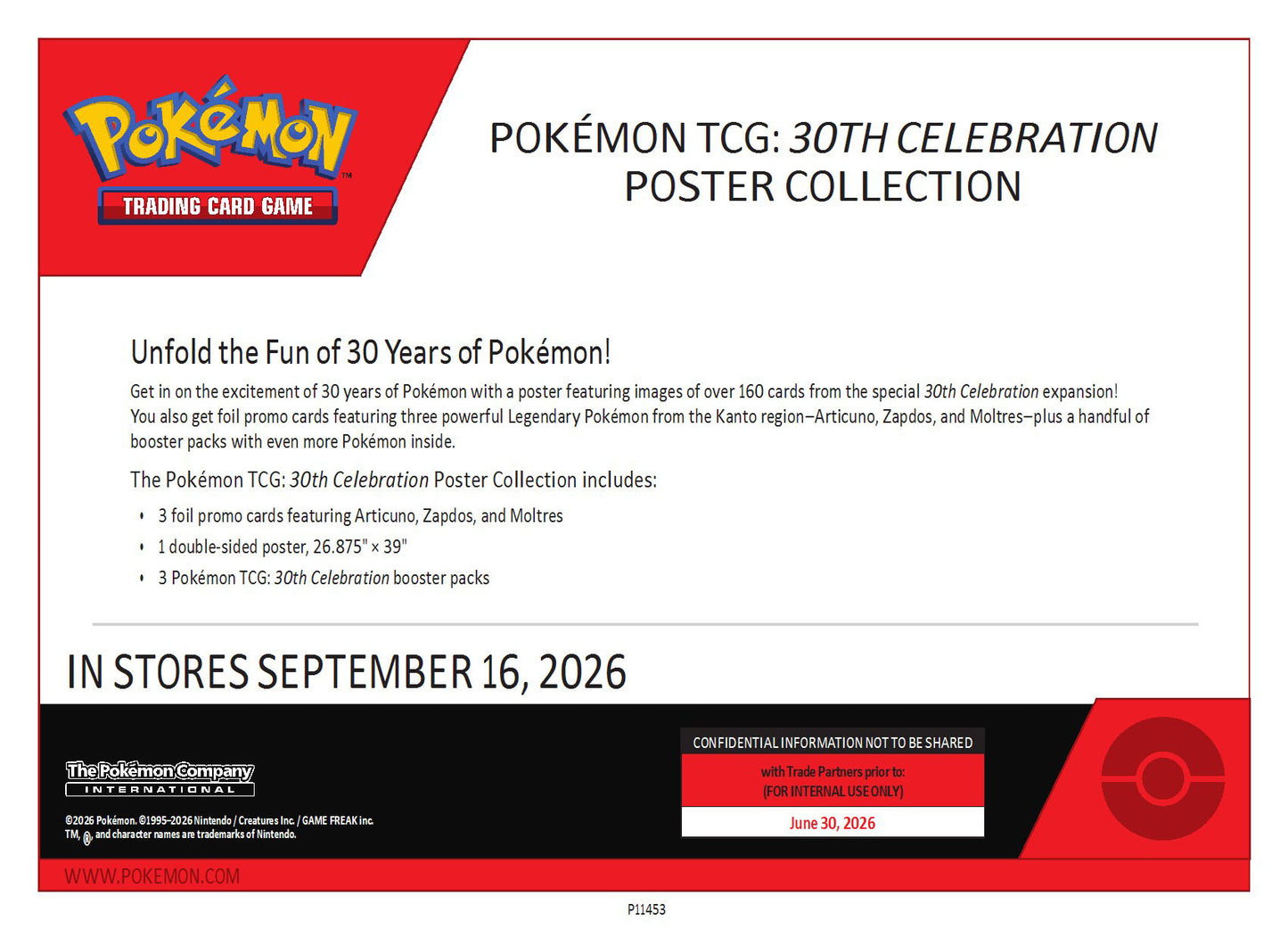 Pokemon Mega Evolution ME30: 30th Celebration Poster Collection
