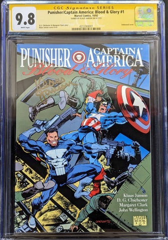 Punisher and Captain America Blood and Glory #1 (1992) CGC 9.8 Signed by Klaus Janson