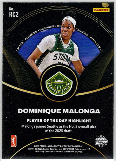 2025 Panini WNBA Player of the Day Rookie Card RC2 Dominique Malonga