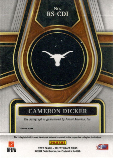 CAMERON DICKER 2022 Select Concourse Silver Prizm #16 Chargers RC