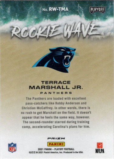 Panini Playoff Football 2021 Rookie Wave Insert Card RW-TMA Terrace Marshall Jr.