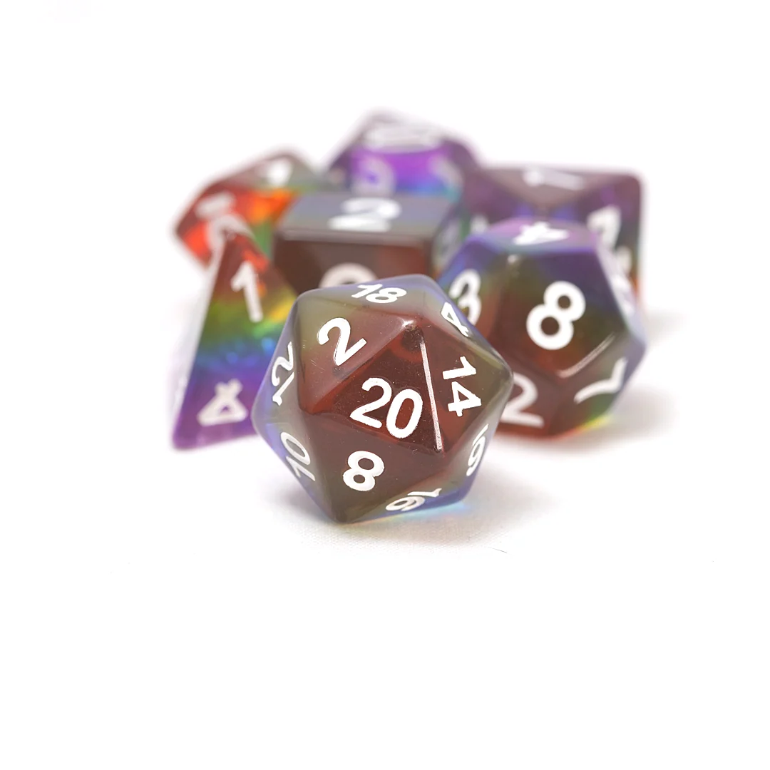 Sirius Dice - Rainbow LGBT Pride 7-Piece Polyhedral RPG Dice Set