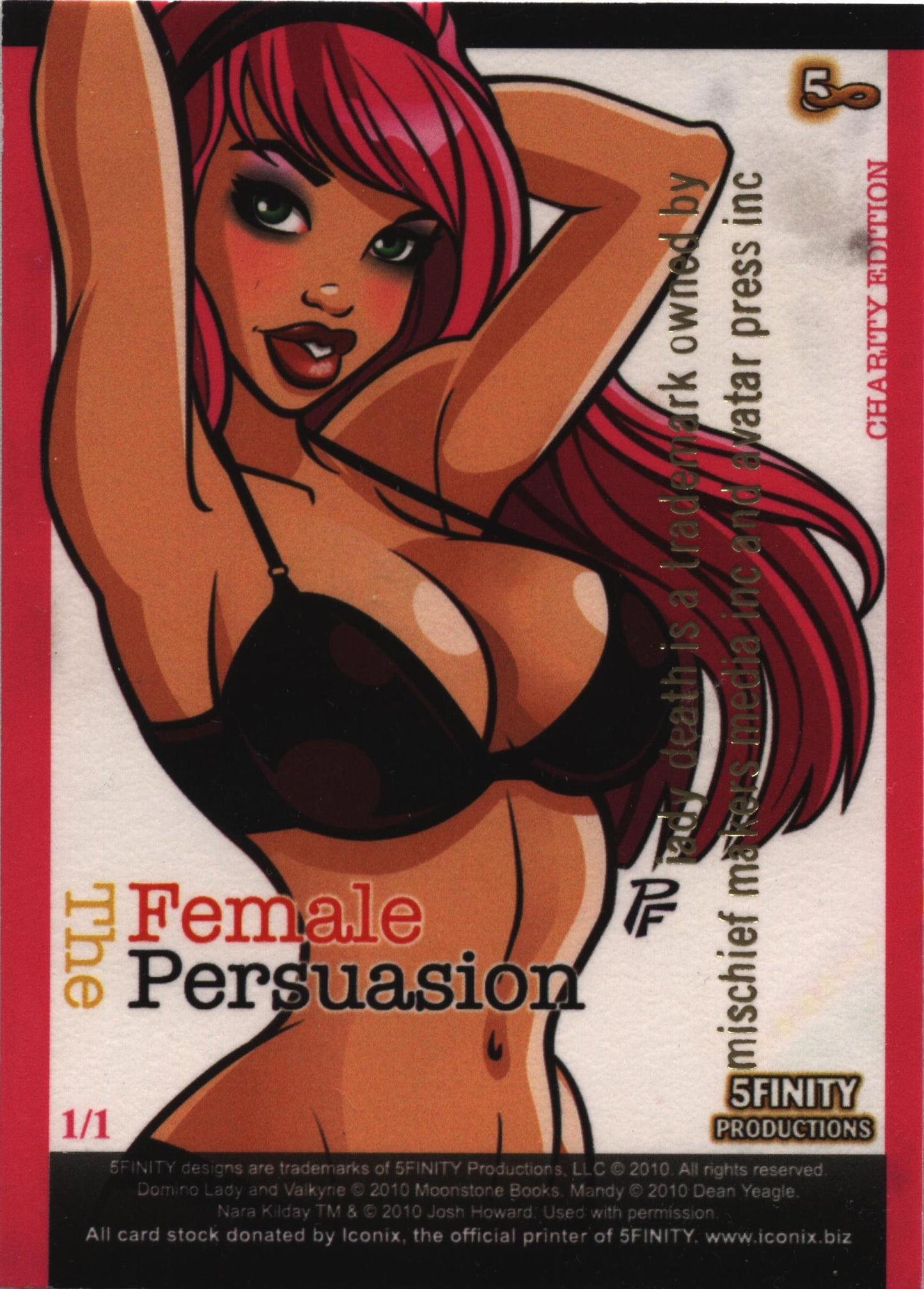 2010 5finity The Female Persuasion Lady Death Sketch Card by Scott Rorie