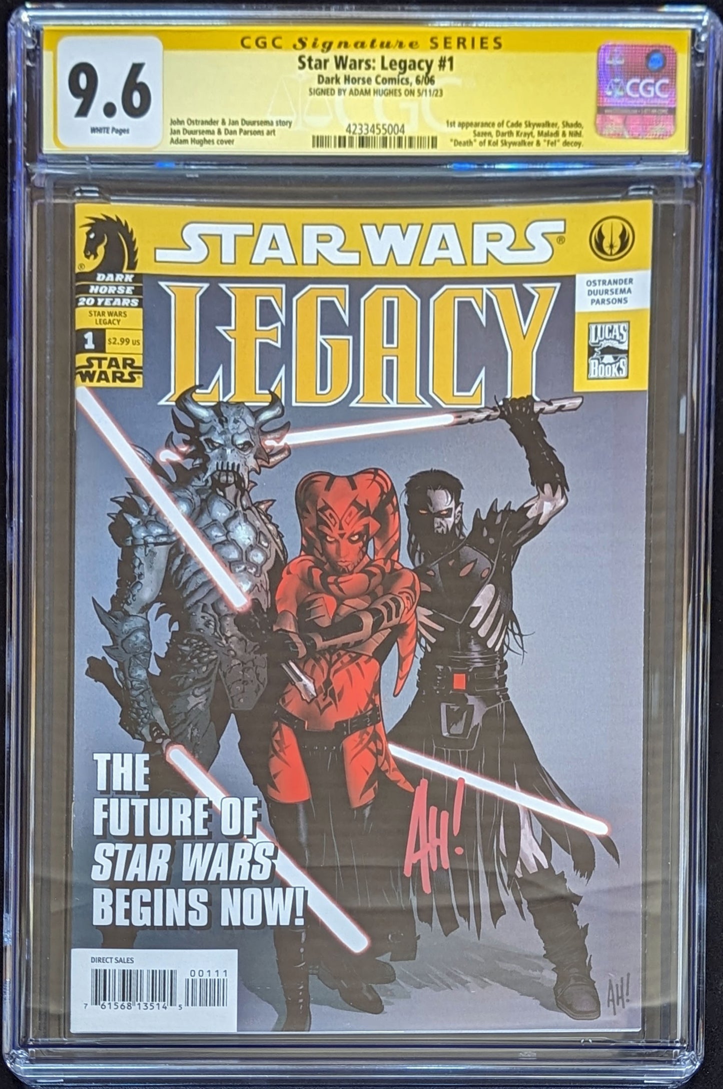 Star Wars Legacy #1 Graded CGC 9.6 Signed by Adam Hughes