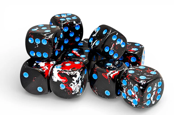 Chessex: 16mm d6 Brush - Dark Side/Blue