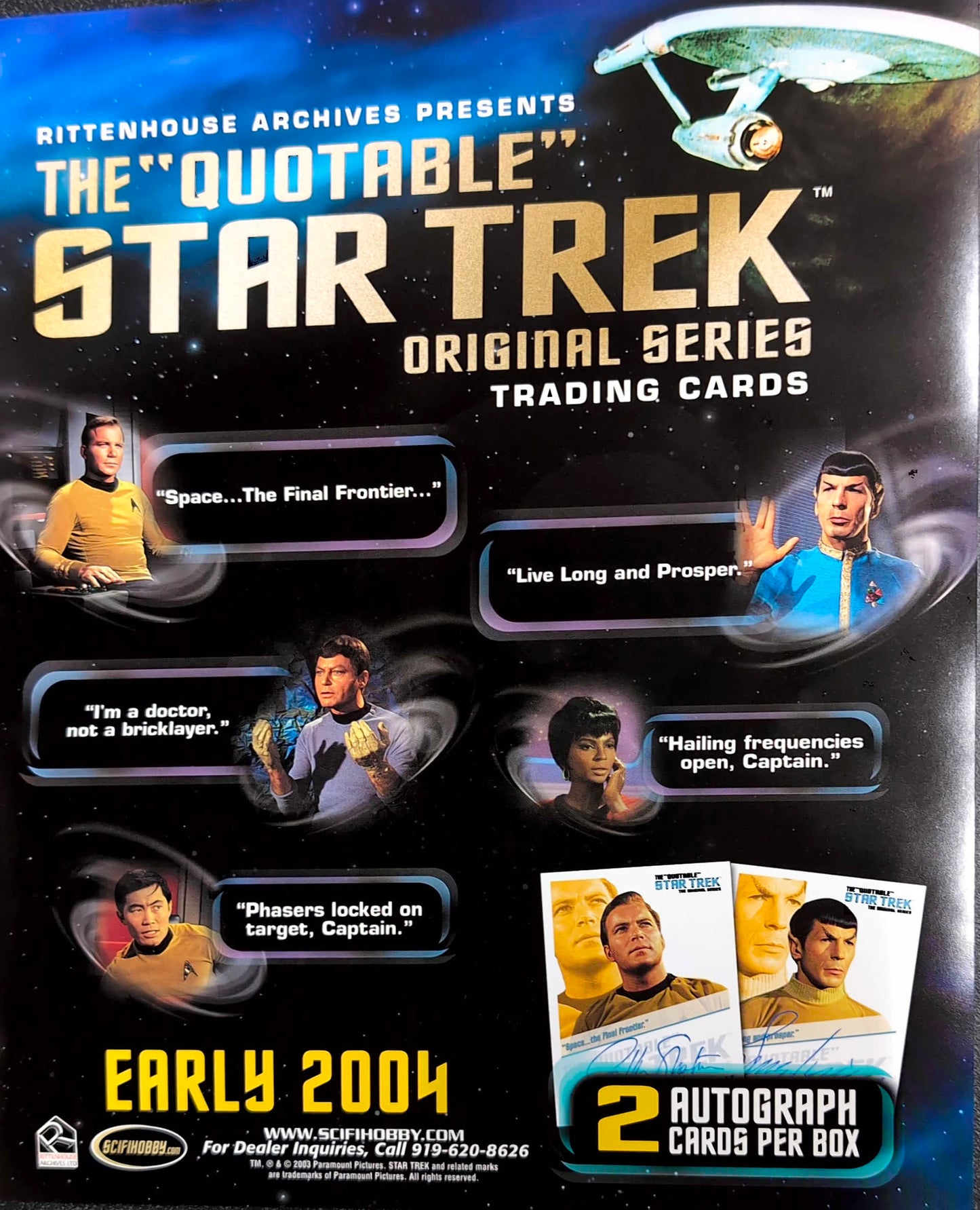 Quotable Star Trek Original Series Trading Card Sell Sheet