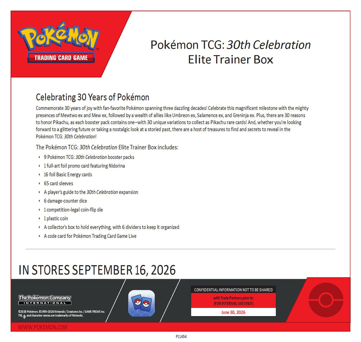 Pokemon Mega Evolution ME30: 30th Celebration Elite Trainer Box