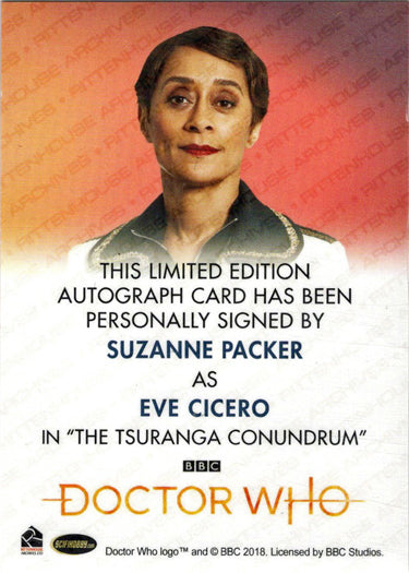 2022 Doctor Who Series 11 & 12 Suzanne Packer Full Bleed Autograph Card