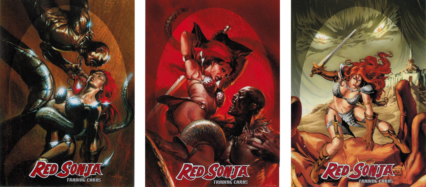 Breygent Dynamite Red Sonja 2012 Thulsa Doom Complete 3 Card Chase Set