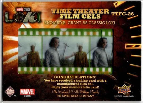 2023 Upper Deck Marvel Loki Time Theater Film Cels Card TTFC-26 Richard E. Grant