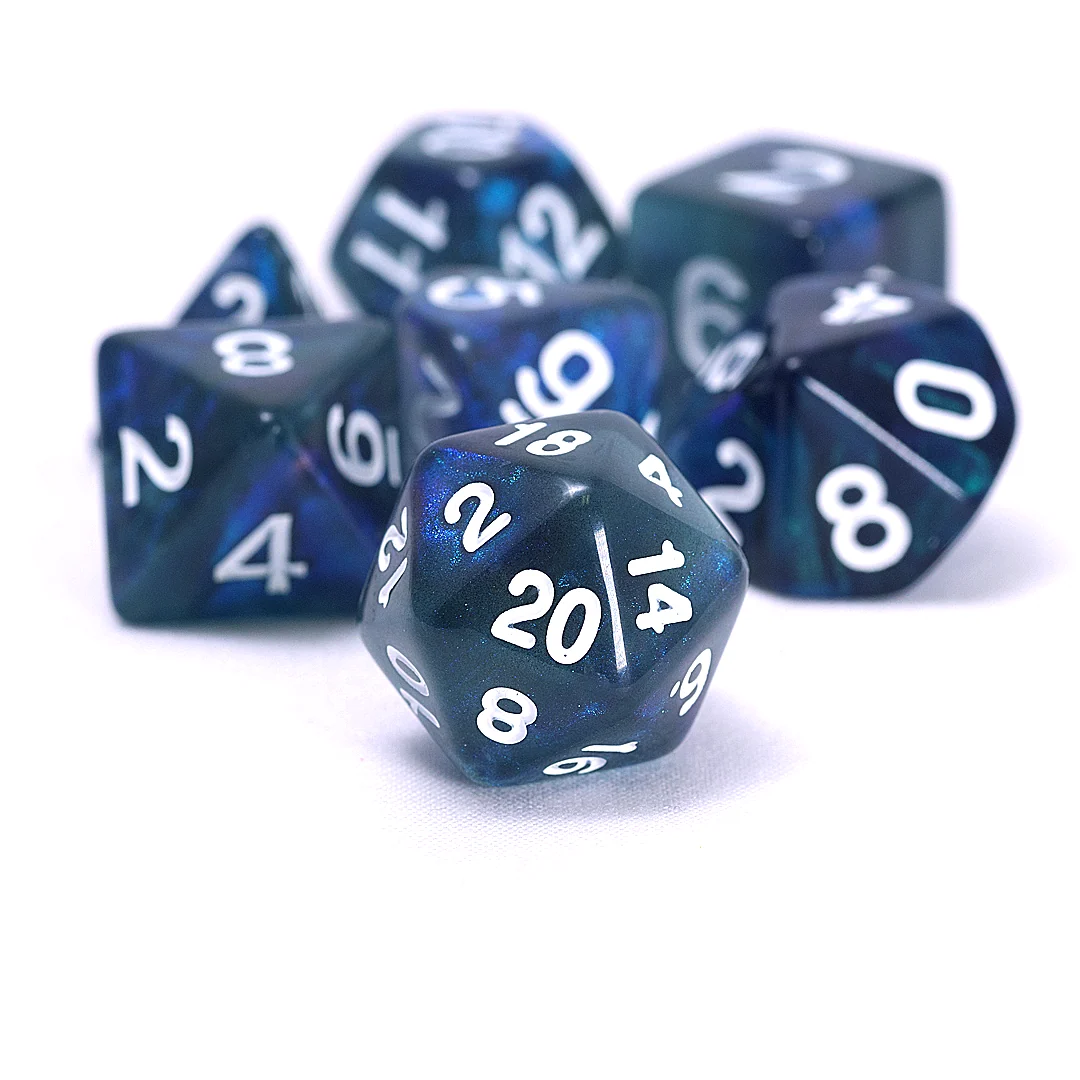 Sirius Dice - Unearthed Treasure: Sapphire 7-Piece Polyhedral RPG Dice Set