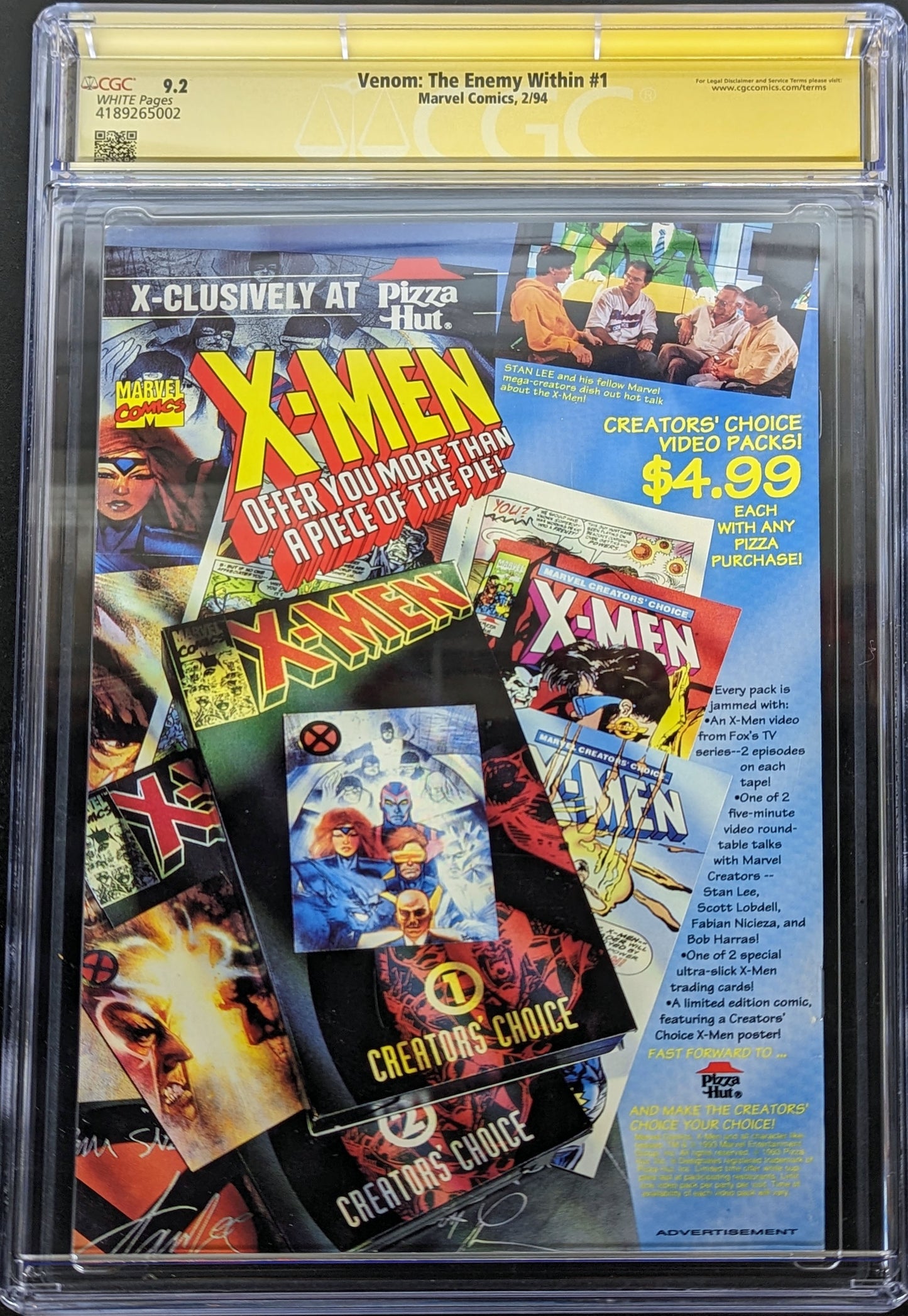 Venom: The Enemy Within #1 CGC 9.2 Signed by Bob McLeod