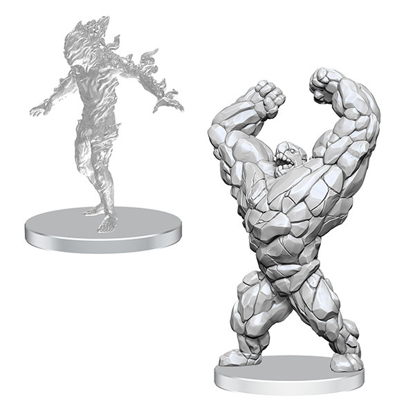 Pathfinder Battles Deep Cuts Miniatures - Unpainted: Living Landslide & Living Wildfire