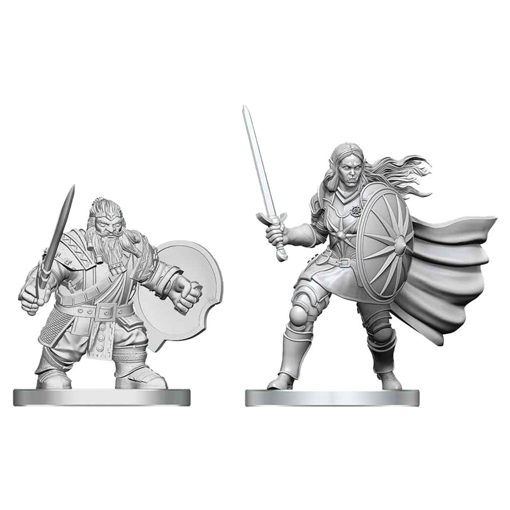 Nolzur's Marvelous Miniatures - Unpainted: Dwarf Fighter & Orc Paladin