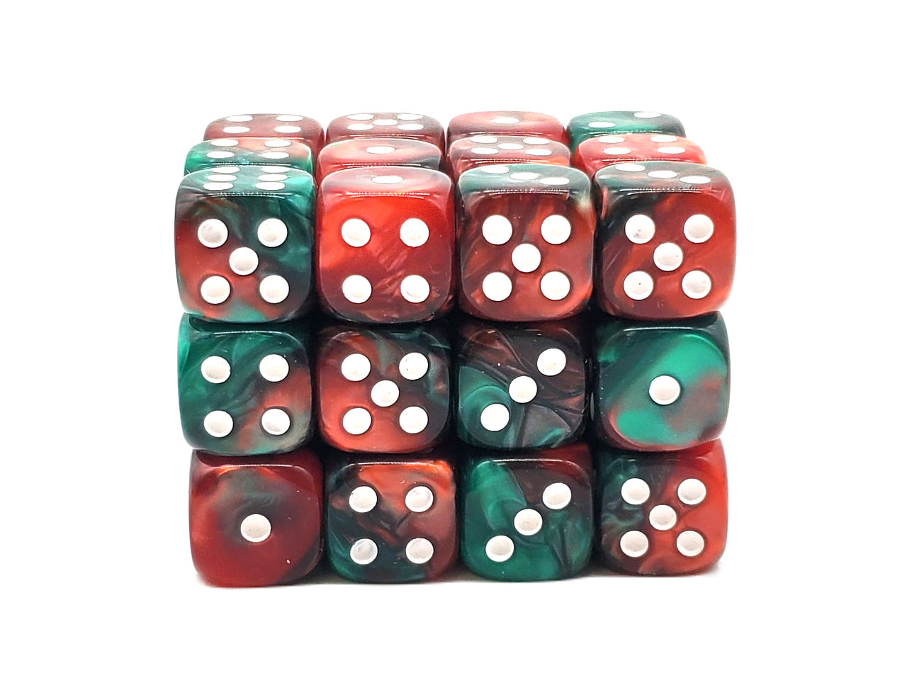 Old School Dice: 36ct 12mm d6 Dice Set - Vorpal - Red & Green