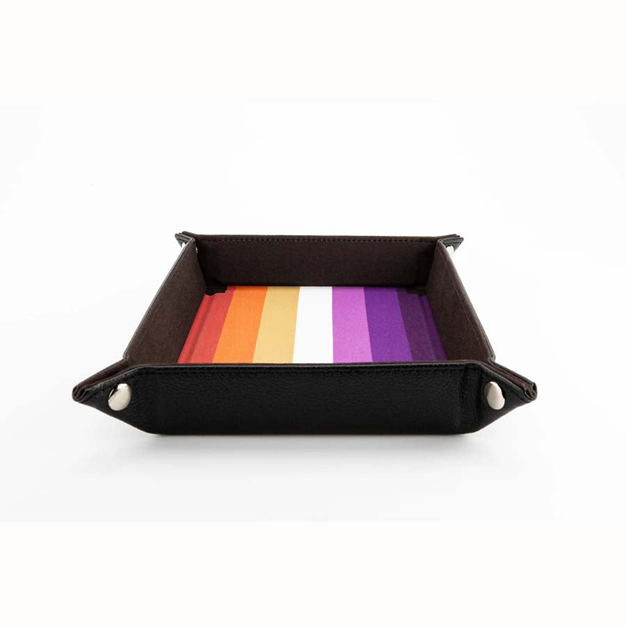 Fanroll Pride Fold Up Velvet Dice Tray - Lesbian Flag