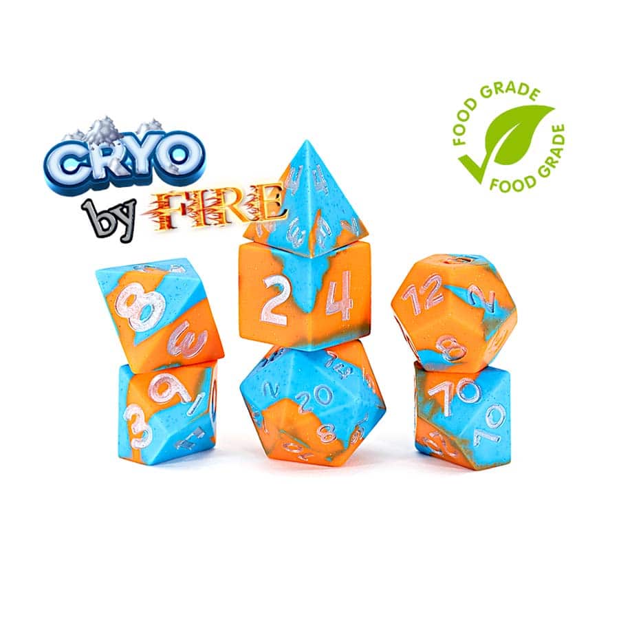 Anti-Stress Silicon RPG Dice Set - Cryo by Fire
