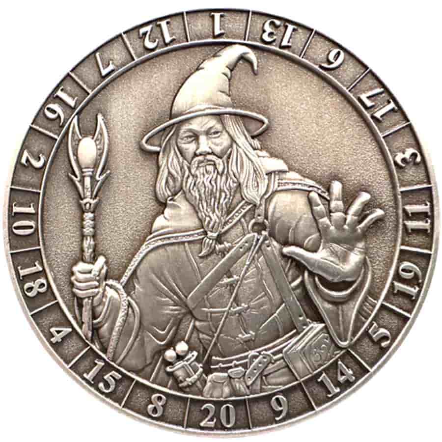 Goliath Coins: Dice Coins d20 - Human Wizard