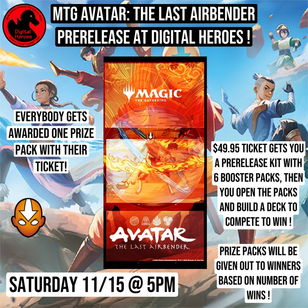 11/15/2025 05:00PM MTG Avatar: the Last Airbender Prerelease Ticket
