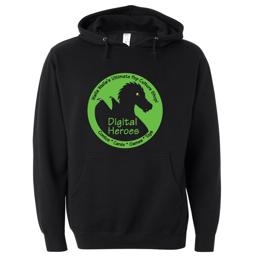 Digital Heroes Midweight Hooded Pullover Dragon Circle Logo Sweatshirt
