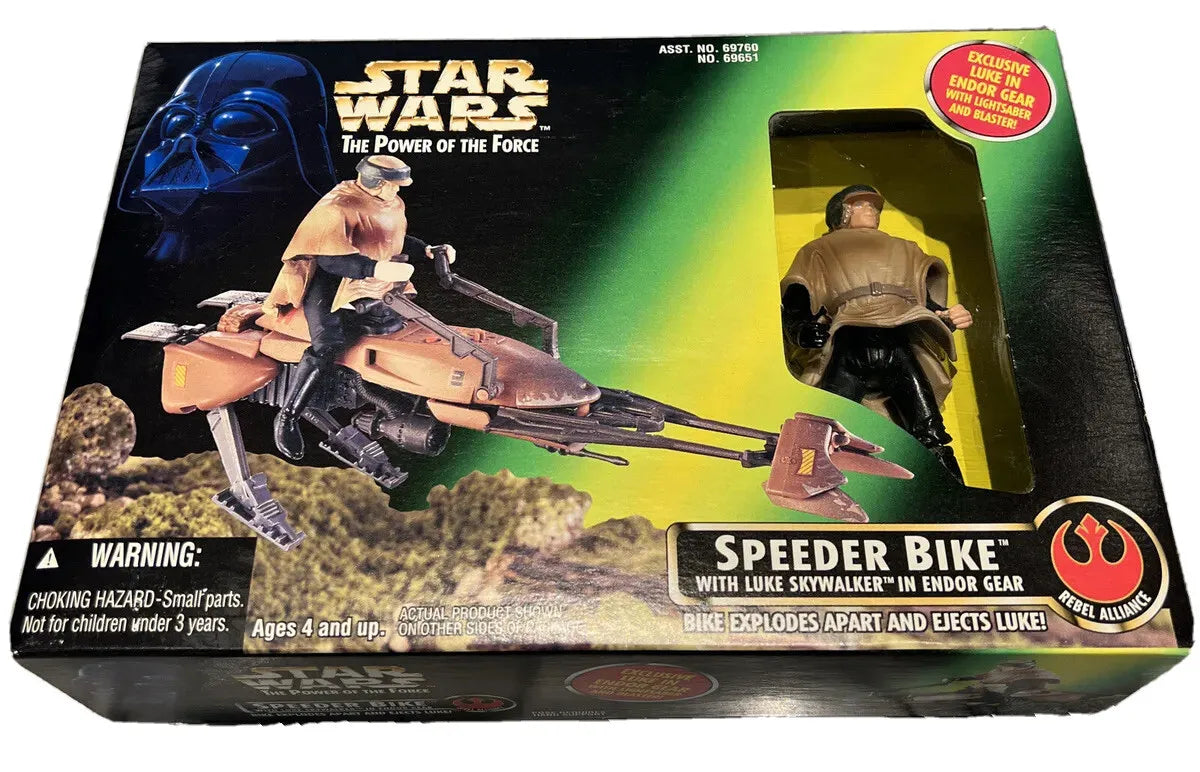 Star Wars The Power of the Force Speeder Bike w/ Luke Skywalker in Endor Gear 1996