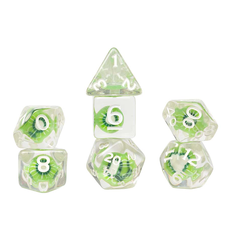 Sirius Dice Polyhedral 7-Die Set: Fruit Slice - Kiwi