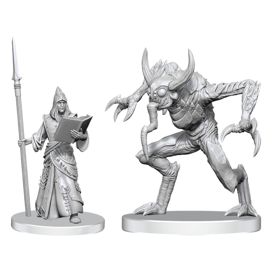 Pathfinder Battles Deep Cuts Miniatures - Unpainted: Vloriak (Despoiler Demon) & Demonologist