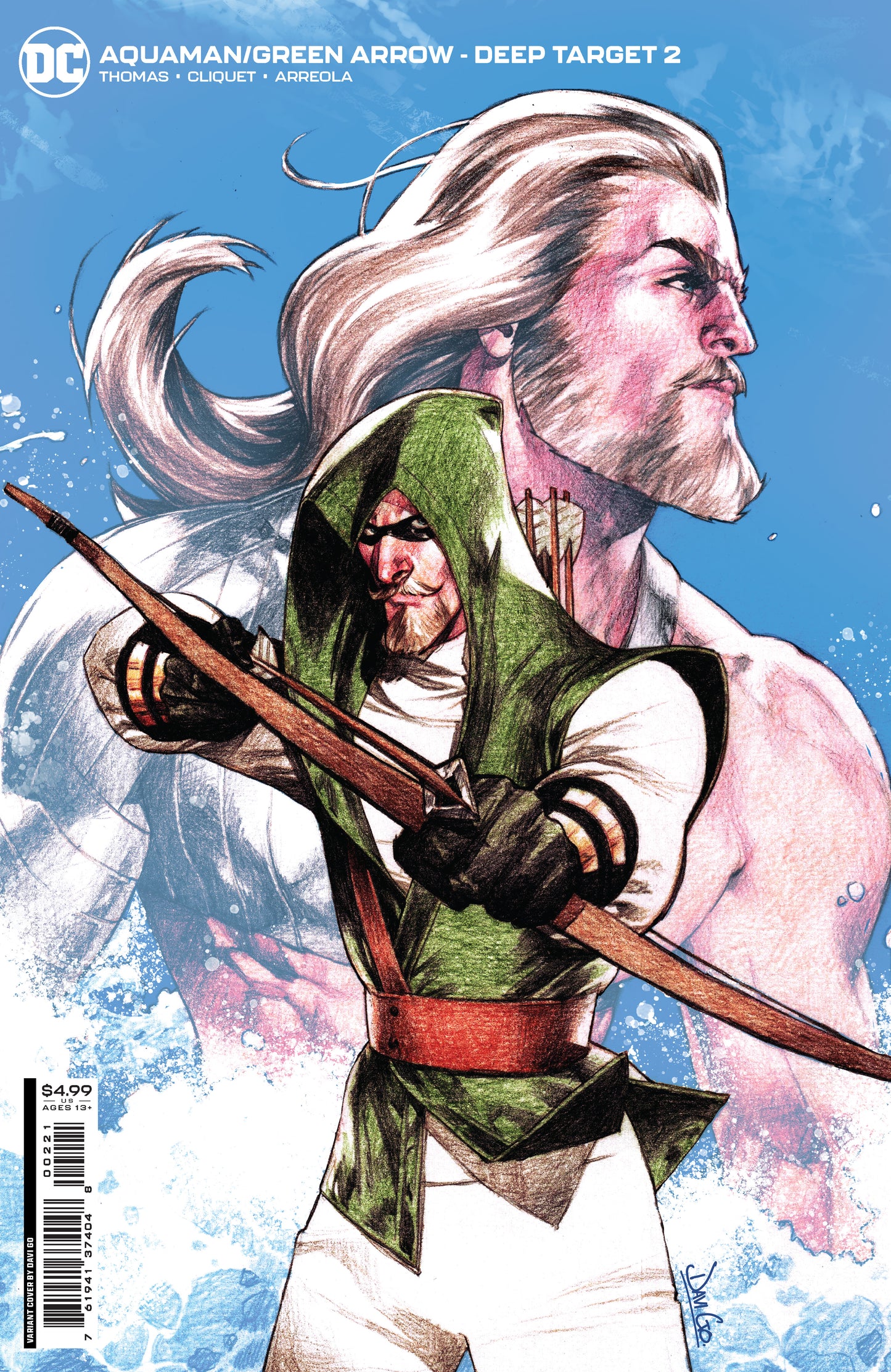AQUAMAN GREEN ARROW DEEP TARGET #2 (OF 7) CVR B DAVI GO CARD STOCK VAR