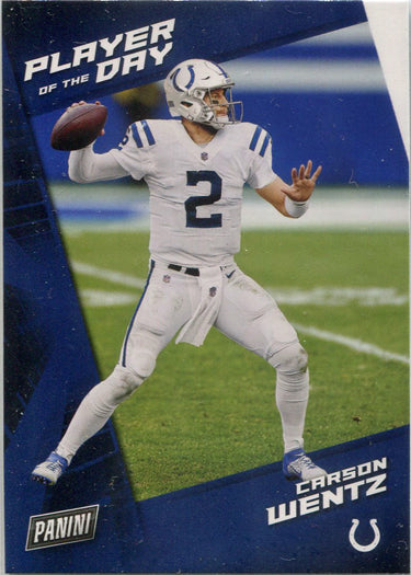 Panini Player Of The Day Football 2021 Base Card 12 Carson Wentz