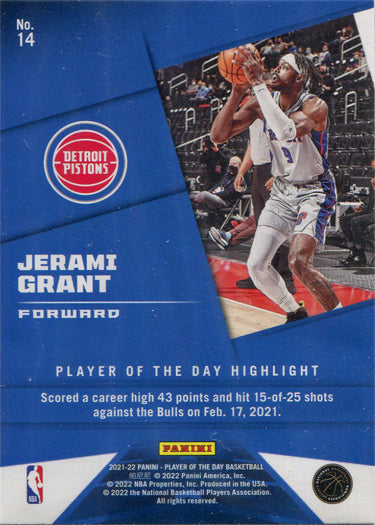Panini Player of the Day 2021-22 Rainbow Parallel Base Card 14 Jerami Grant