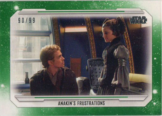 Star Wars Skywalker Saga Green Parallel Base Card 15 Anakins Frustrations 90/99