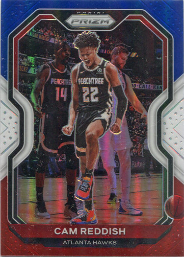 Panini Prizm Basketball 2020-21 Red White Blue Parallel Card 169 Cam Reddish
