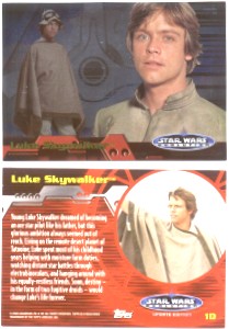 Star Wars Evolution Update Edition Luke Redemption Card 1D