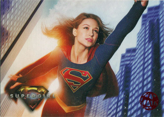 Supergirl Season 1 Red Omegahedron Deco Foil Base Variant Card 01