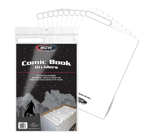 BCW Comic Book Dividers - White - 25 Count