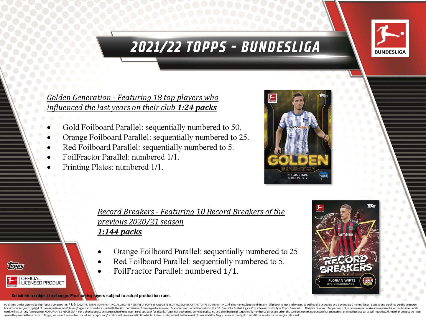 Topps 2021-22 Bundesliga Soccer Hobby Box