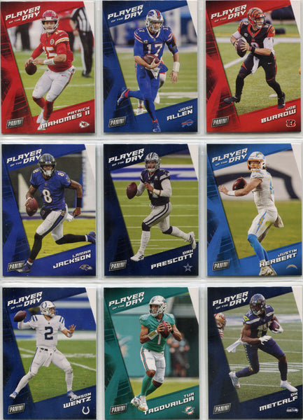 Panini Player Of The Day Football 2021 Complete 100 Card Base Set