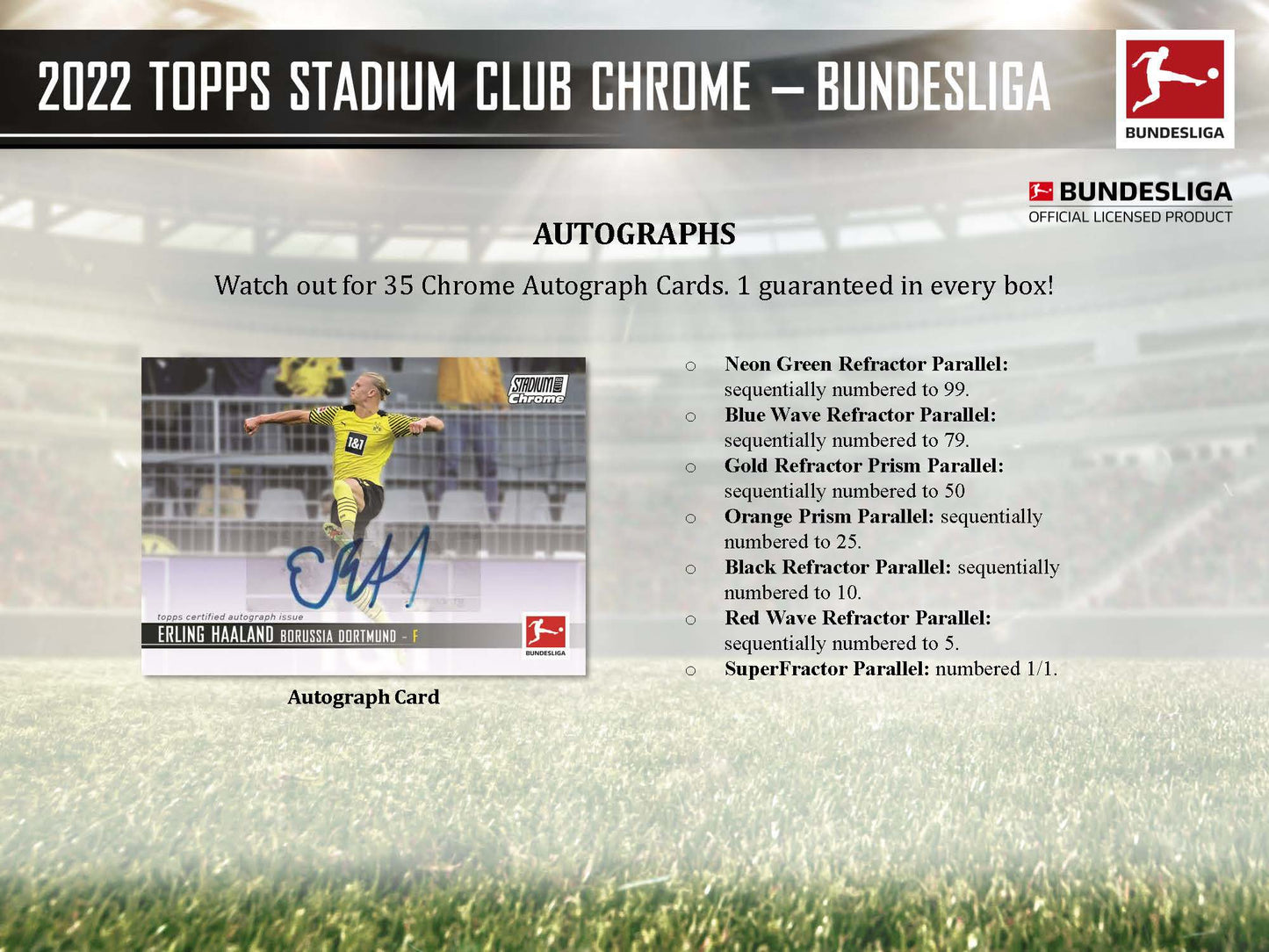 Topps 2022 Stadium Club Chrome Bundesliga Soccer Hobby Box