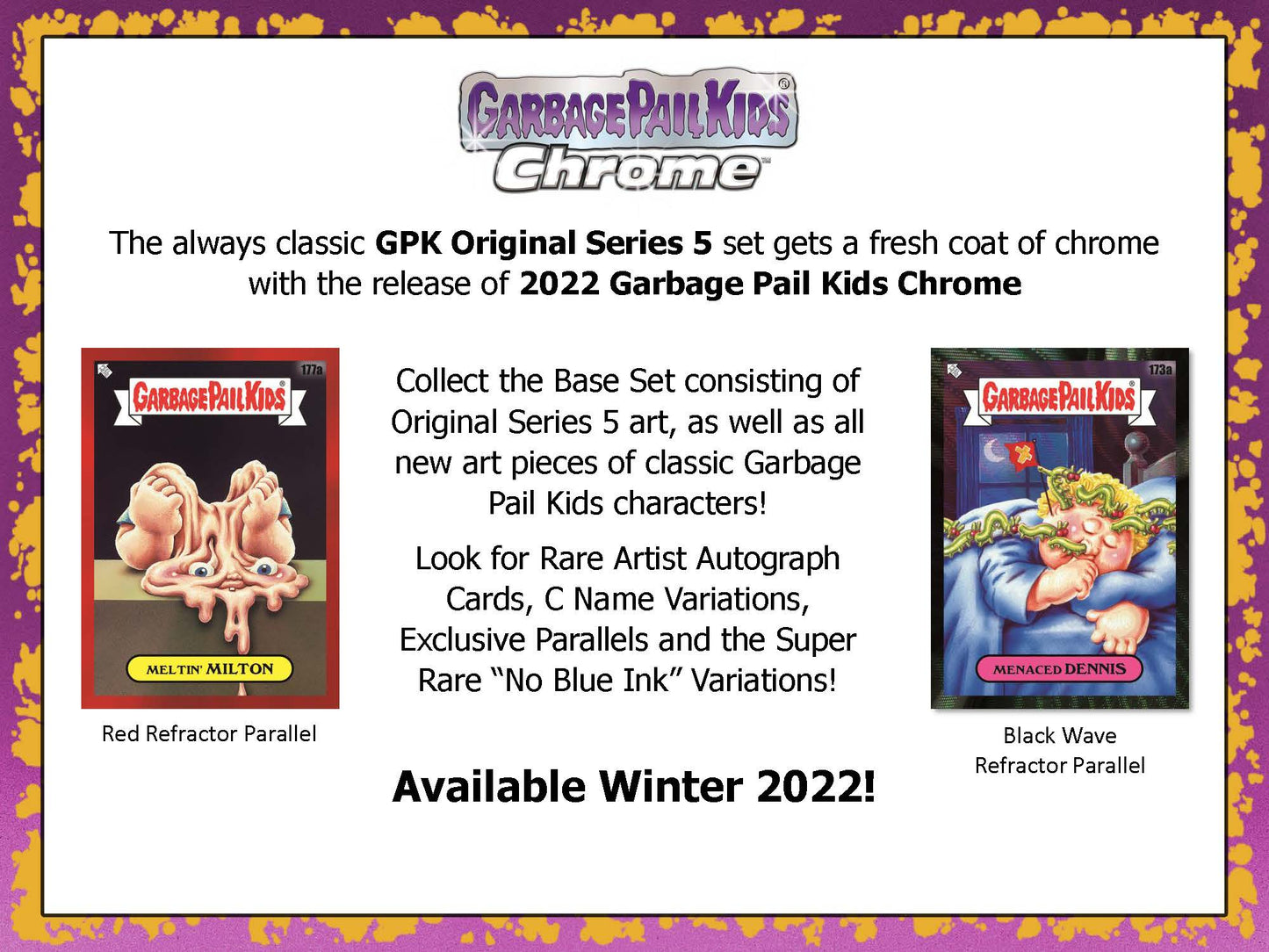 2022 Topps Garbage Pail Kids Chrome Hobby Box GPK Original Series 5