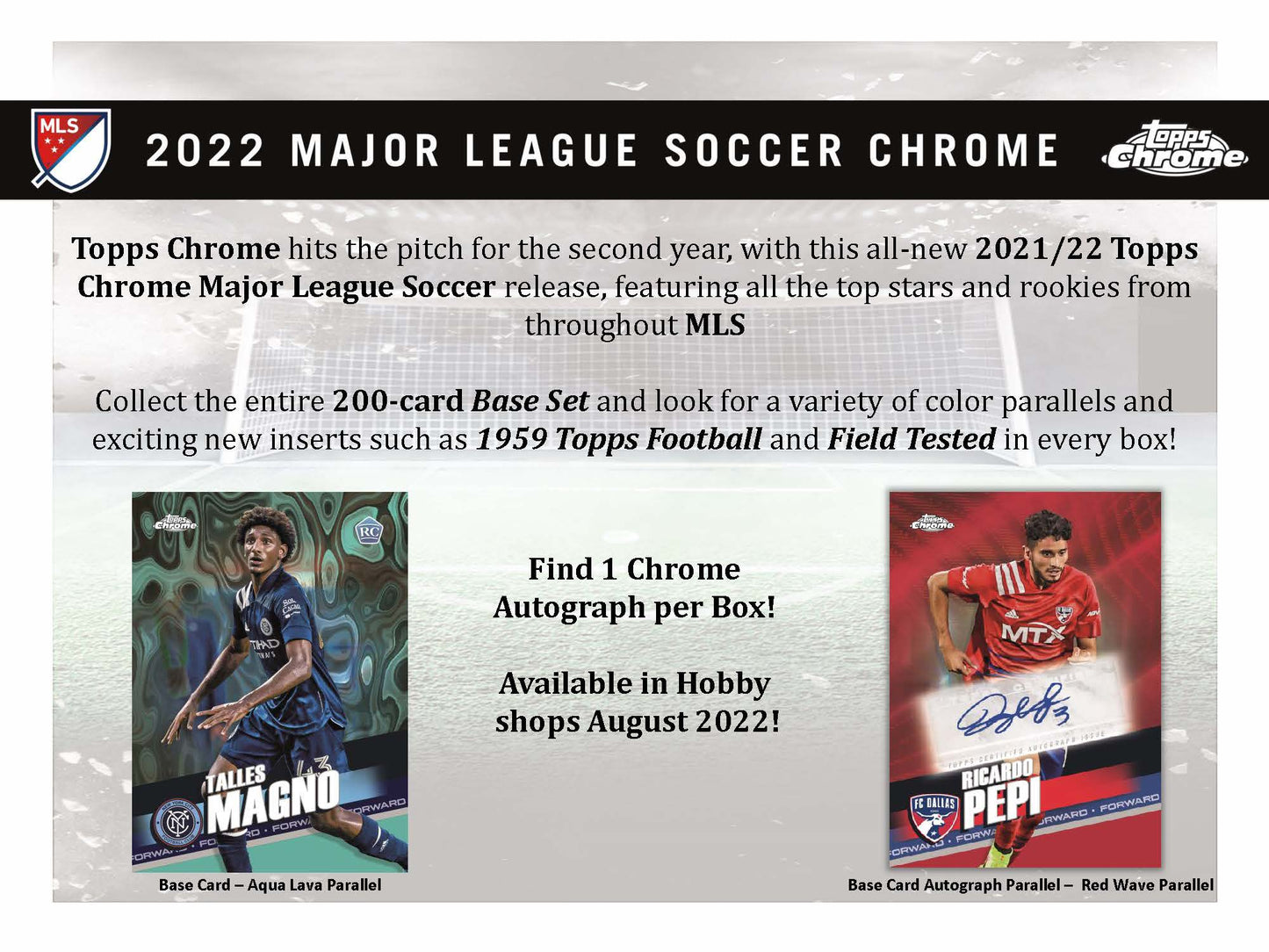 2022 Topps Chrome MLS Major League Soccer Hobby Box