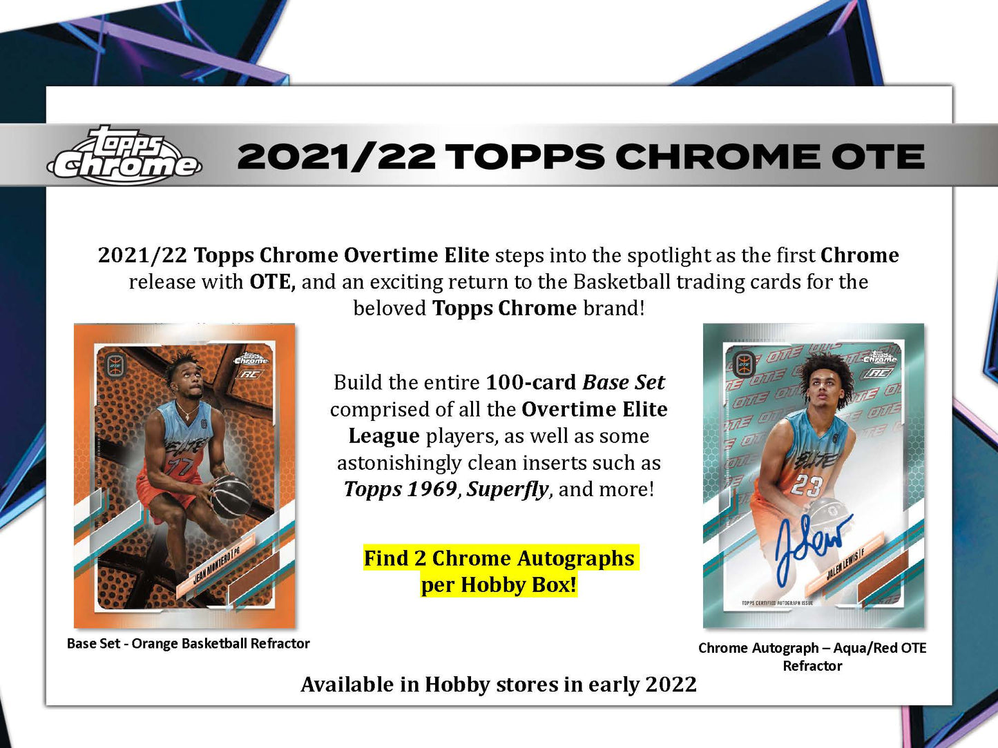 Topps 2021-22 Overtime Elite Chrome Basketball Hobby Box